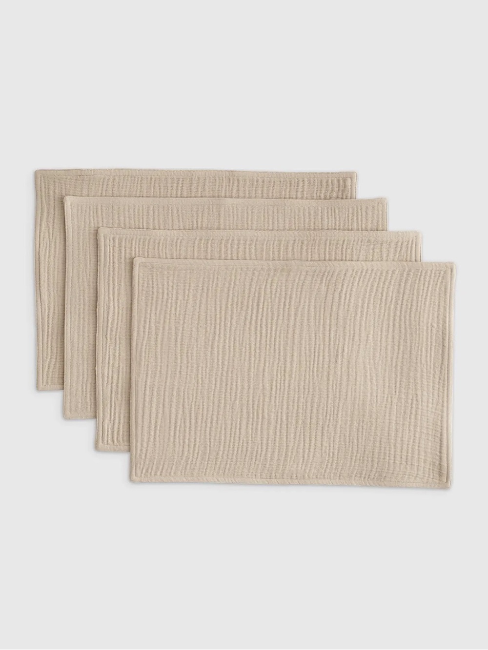 NWT QUINCE 4 Pack Organic Cotton Gauze Placemats Dune 8613